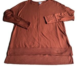 Time and Tru Lightweight Autumn Pumpkin Spice Sweater Large EUC Fall Season Cozy